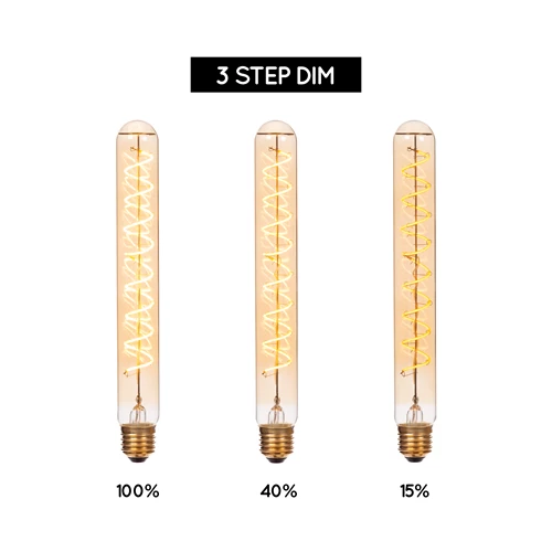 Lucide T32 - Glühfadenlampe - Ø 3,2 cm - LED 3 StepDim (Memory) - E27 - 1x4,9W 2200K - Amber - detail 1
